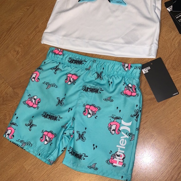 NWT Hurley 2 Piece Set - Shirt and Shorts (UPF 50+ made with Nike Dri-Fit) , 2T - Picture 3 of 8